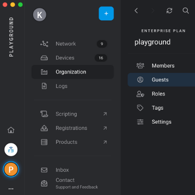 Organizations Management settings UI