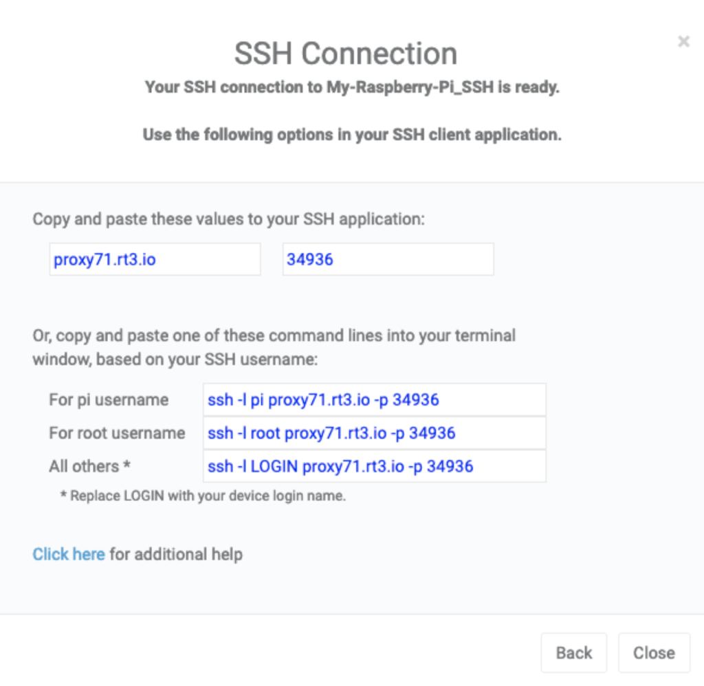 ssh connection
